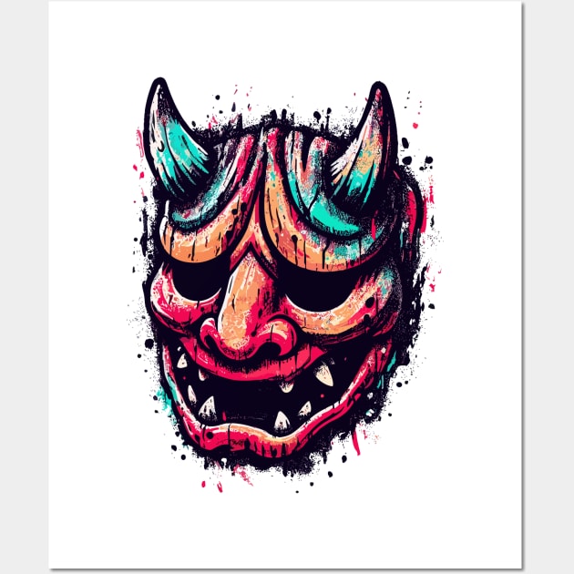 Oni demon mask Wall Art by Evgmerk